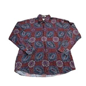 Austin Reed London TRUE Vintage Paisley Cotton Button-Up Shirt Men’s L